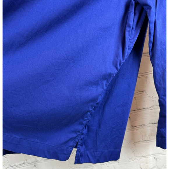 CHICO'S royal blue cotton stretch beaded top blouse tunic size 2 12 L - Picture 7 of 9